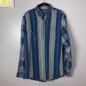 Wrangler western regular fit stripe long sleeve button Down shirt